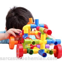 YAOXING 88 Pcs Pipe Building Block Toys Set with Wheels Water Pipe Plug Building Interlocking Set Toys for Toddlers Preschool Kids B07KPDJTVV